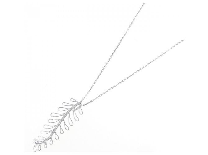 Autre Marque Collana piuma in diamanti e oro bianco Au750 Argento - vista 2