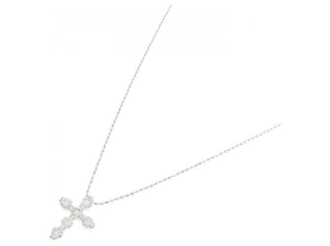 Autre Marque Collana a Croce con Diamanti e Platino Argento - vista 2