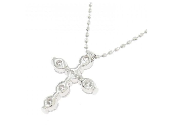 Autre Marque Collana a Croce con Diamanti e Platino Argento - vista 4