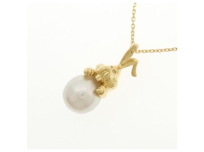 Autre Marque Collana con perle di mare bianche Rabbit e diamanti in Au750 D'oro - vista 3