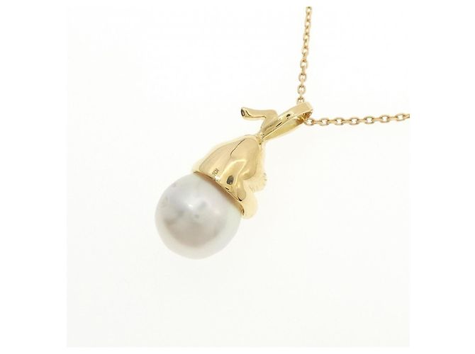 Autre Marque Collana con perle di mare bianche Rabbit e diamanti in Au750 D'oro - vista 4