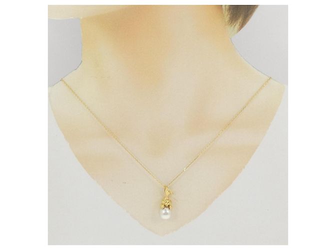 Autre Marque Collana con perle di mare bianche Rabbit e diamanti in Au750 D'oro - vista 6
