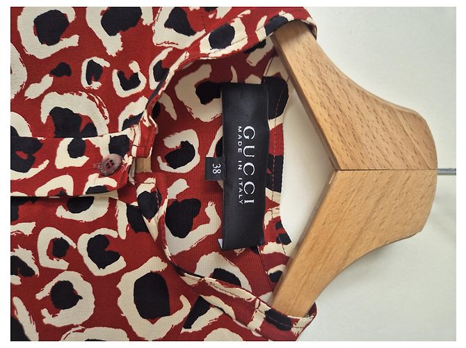Vestido estampado, 100% seda, talla 38 IT equiv 34 FR, Gucci - vista 3