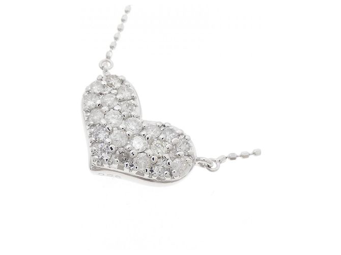 Autre Marque Collana con diamante K14WG Argento - vista 3