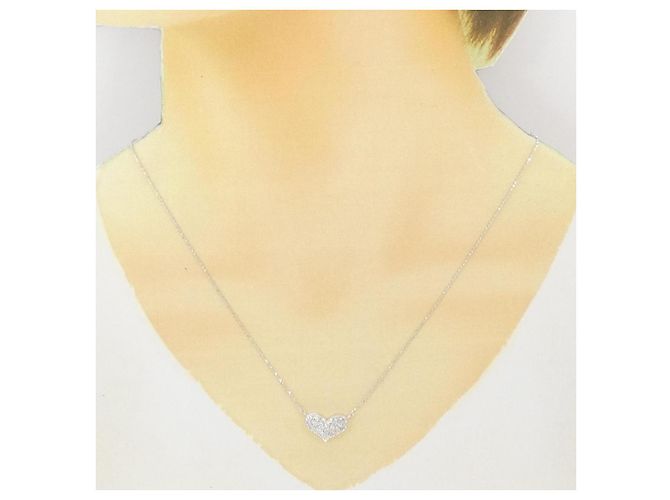 Autre Marque Collana con diamante K14WG Argento - vista 6