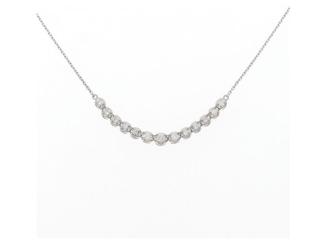 Autre Marque K18WG Diamant Halskette Silber - Ansicht 2
