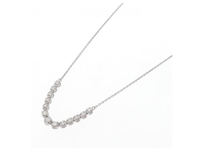 Autre Marque K18WG Diamant Halskette Silber - Ansicht 3