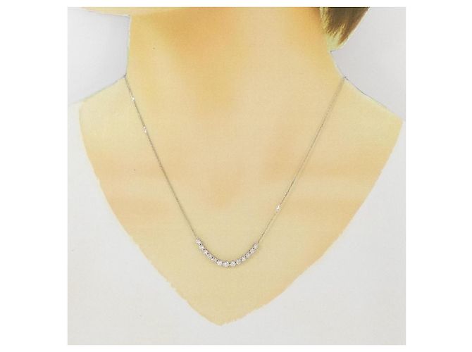 Autre Marque K18WG Diamant Halskette Silber - Ansicht 7