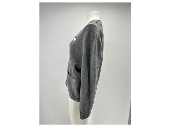 Baume & Mercier Cardigan aus Wolle Grau - Ansicht 4