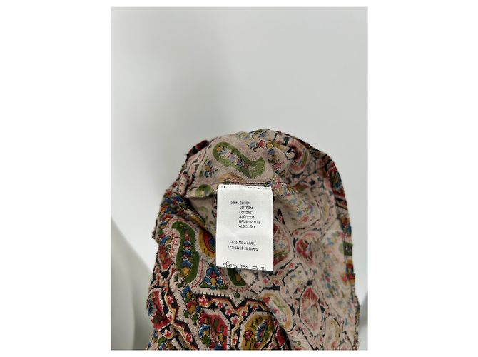 Antik Batik Abito stampato multicolore con cintura Marrone - vista 6