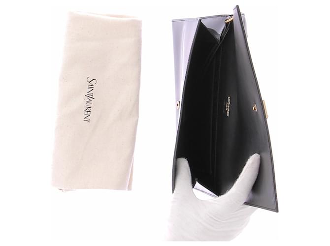 Saint Laurent Clutch bianco e nero - vista 3