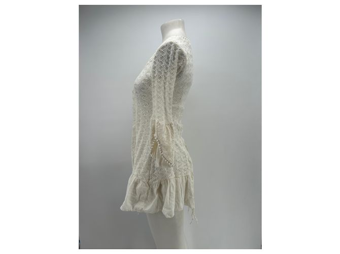Autre Marque Vestido blanco con botones Cream - vista 3