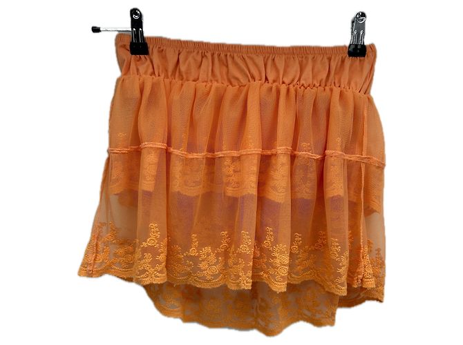 Falda de algodón naranja Free People - vista 2