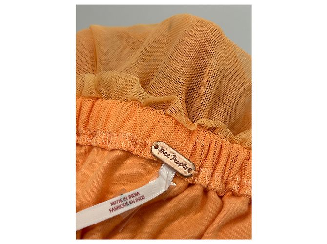 Falda de algodón naranja Free People - vista 3