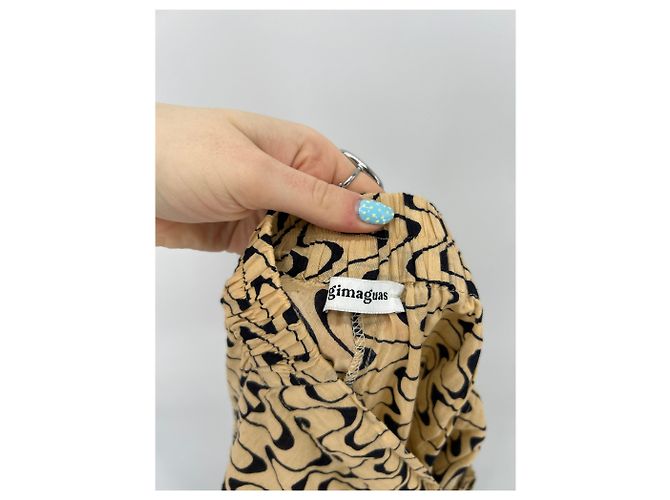 Autre Marque Pantalones estampados GIMAGUAS beige de algodón - vista 3