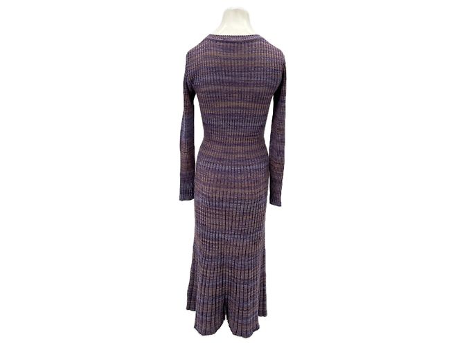 Vestido de punto de algodón lila Sessun Púrpura - vista 2