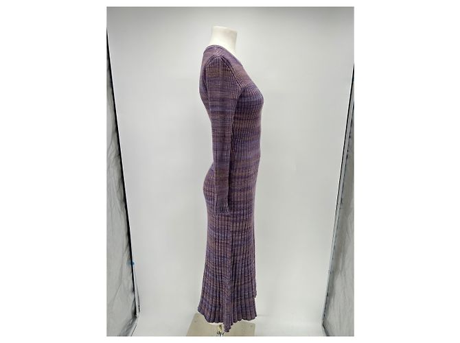 Vestido de punto de algodón lila Sessun Púrpura - vista 3
