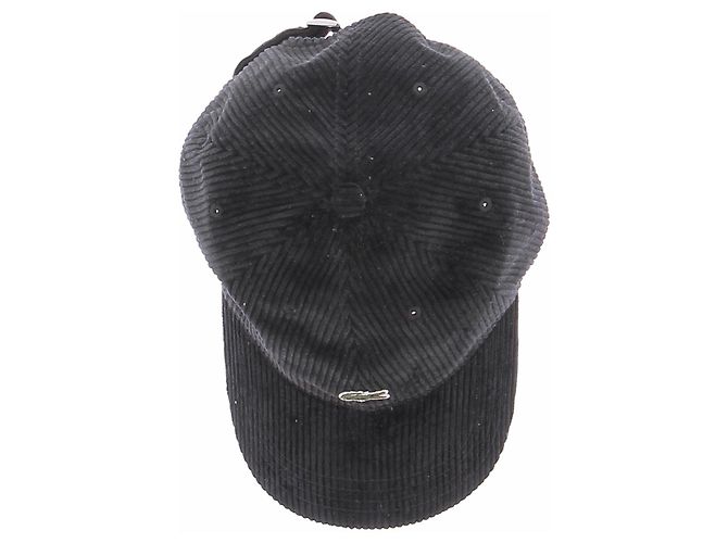 Cappellino Lacoste in velluto nero - vista 3
