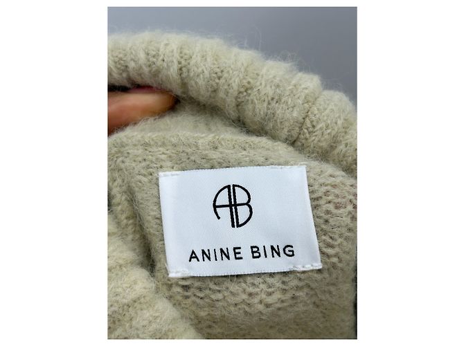 Anine Bing Pullover de gola alta creme Bege - vista 5