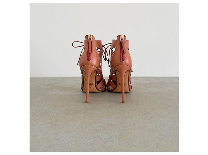 Sandali con tacco a spillo in pelle con lacci Francesco Russo 35.5 – Blush Pink Rosa - vista 4