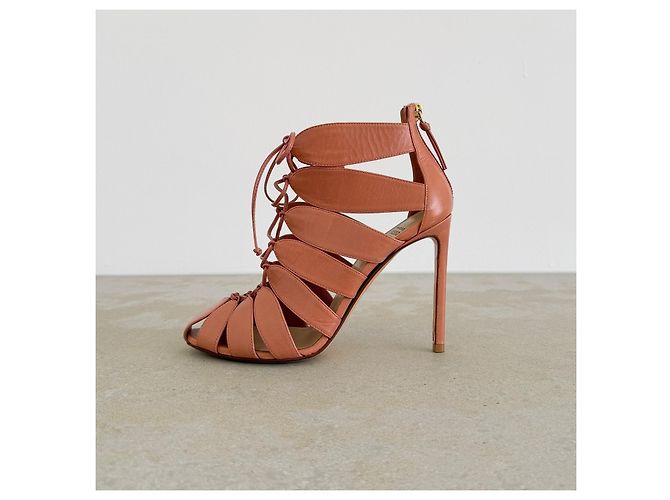 Sandali con tacco a spillo in pelle con lacci Francesco Russo 35.5 – Blush Pink Rosa - vista 5