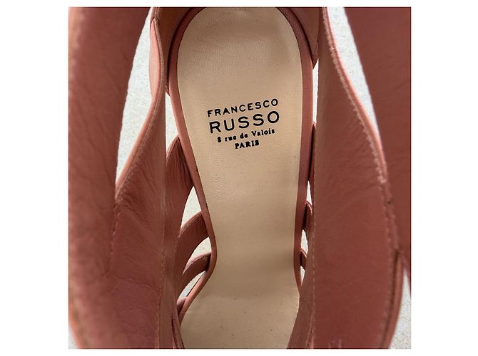 Sandali con tacco a spillo in pelle con lacci Francesco Russo 35.5 – Blush Pink Rosa - vista 6