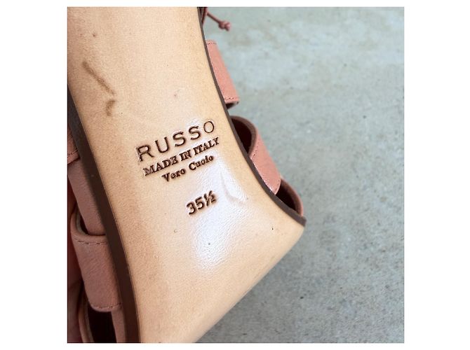 Sandali con tacco a spillo in pelle con lacci Francesco Russo 35.5 – Blush Pink Rosa - vista 7