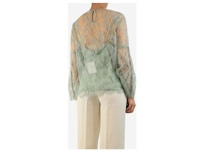 Zimmermann Top de encaje menta - talla UK 14 Verde - vista 2