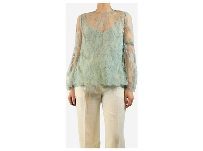 Zimmermann Top de encaje menta - talla UK 14 Verde - vista 3