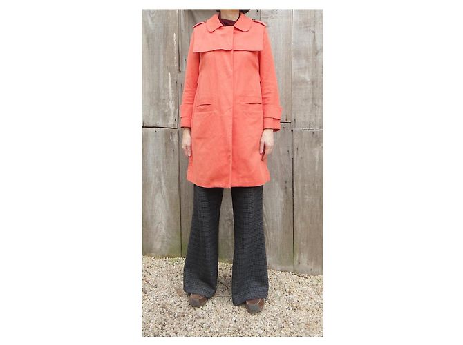 See By Chloé Trench in cotone e lino color corallo - vista 2
