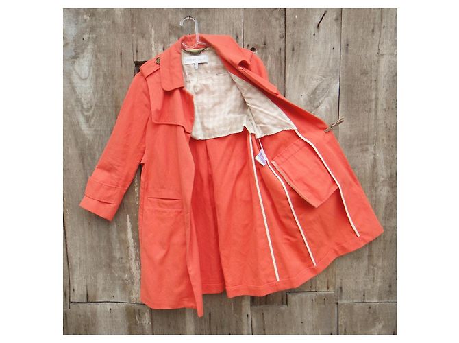 See By Chloé Trench in cotone e lino color corallo - vista 5