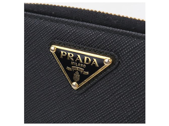 Cartera bi-fold Prada Saffiano de cuero negro - vista 6