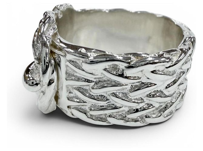 Ring Hermès Anello a fascia Hermes Vintage Diane Argento 925 - vista 2