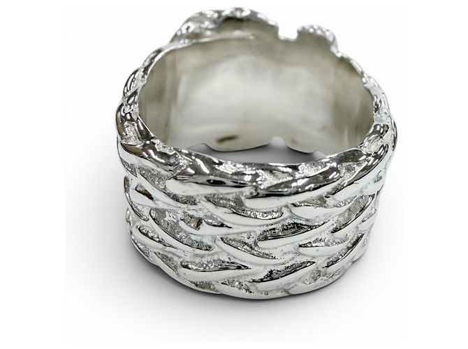 Ring Hermès Anello a fascia Hermes Vintage Diane Argento 925 - vista 3