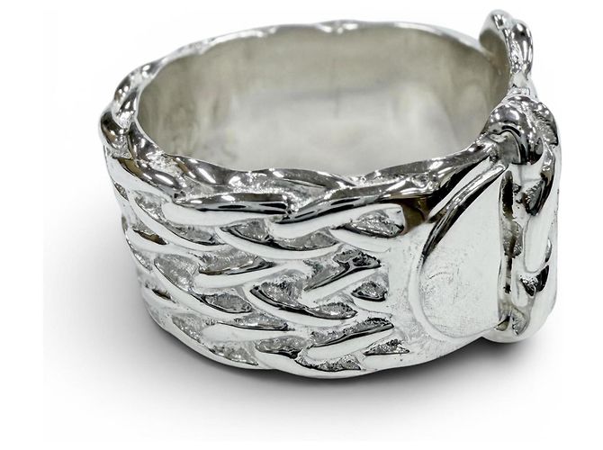 Ring Hermès Anello a fascia Hermes Vintage Diane Argento 925 - vista 4