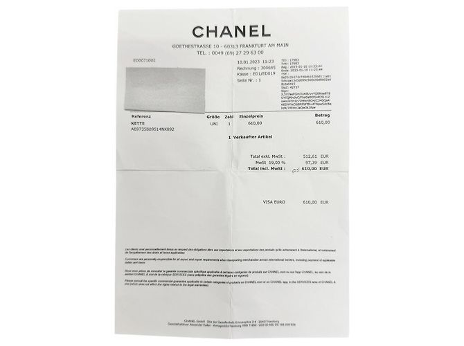 Collar Chanel A22K Gold CC Logo Cube Dorado - vista 10