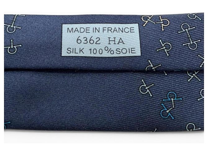 Cravatta Hermès in seta blu - vista 6