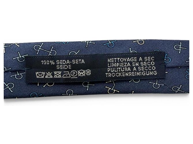 Cravatta Hermès in seta blu - vista 7
