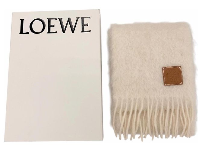 Stola in lana e mohair avorio Loewe Crudo - vista 2