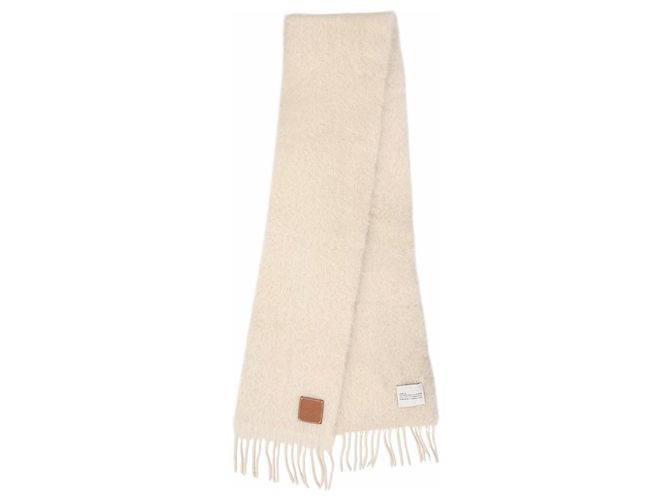 Stola in lana e mohair avorio Loewe Crudo - vista 4