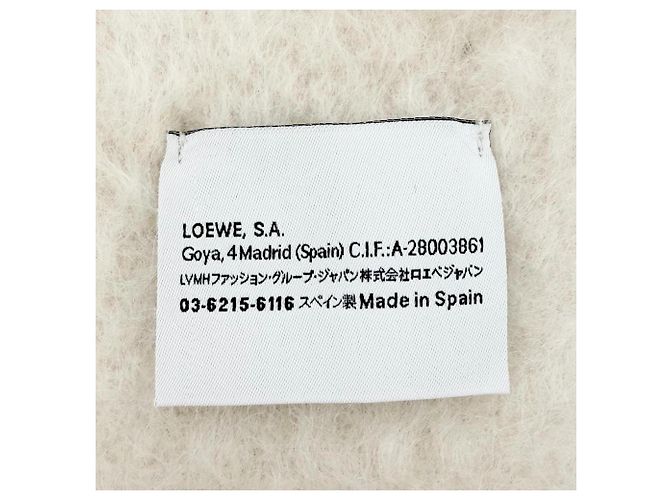 Stola in lana e mohair avorio Loewe Crudo - vista 8