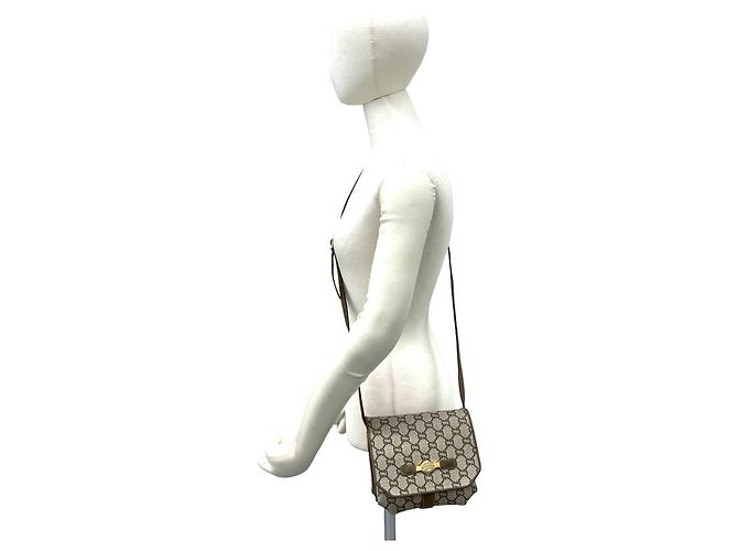 Gucci Plus Logo Pattern Leder Mini Schultertasche Braun - Ansicht 2