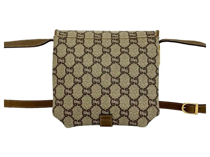 Gucci Plus Logo Pattern Leder Mini Schultertasche Braun - Ansicht 3