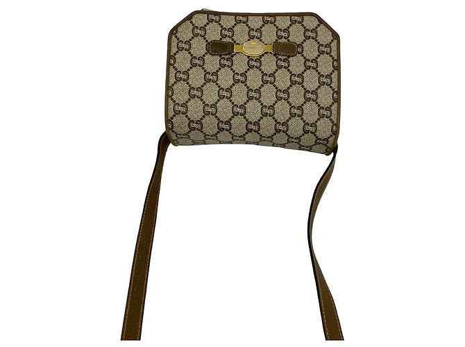 Gucci Plus Logo Pattern Leder Mini Schultertasche Braun - Ansicht 4