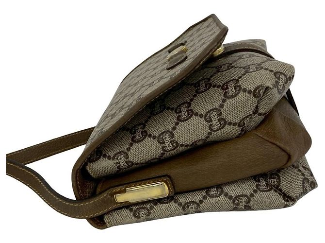 Gucci Plus Logo Pattern Leder Mini Schultertasche Braun - Ansicht 5