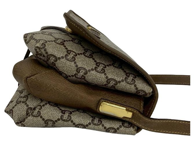 Gucci Plus Logo Pattern Leder Mini Schultertasche Braun - Ansicht 6