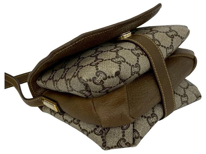 Gucci Plus Logo Pattern Leder Mini Schultertasche Braun - Ansicht 7
