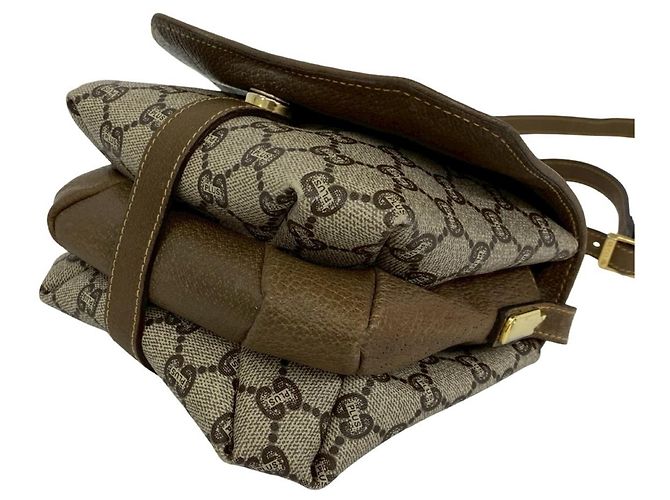 Gucci Plus Logo Pattern Leder Mini Schultertasche Braun - Ansicht 8