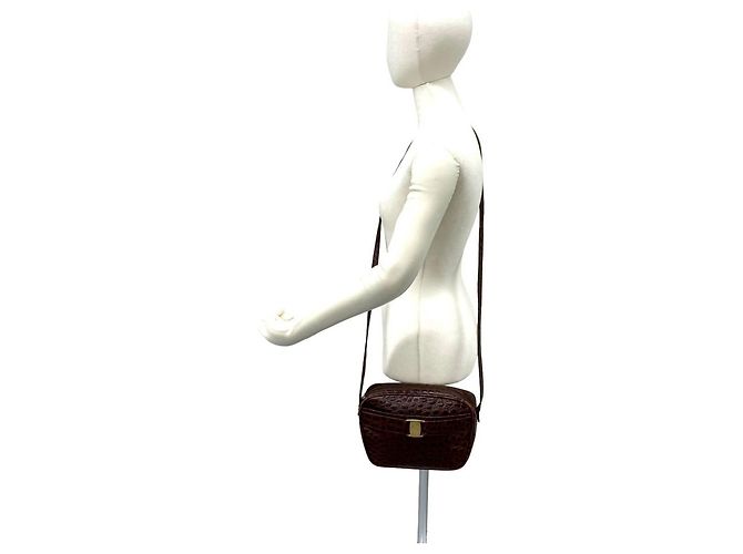 Borsa a tracolla pochette in pelle con logo hardware Vara Salvatore Ferragamo Marrone - vista 2