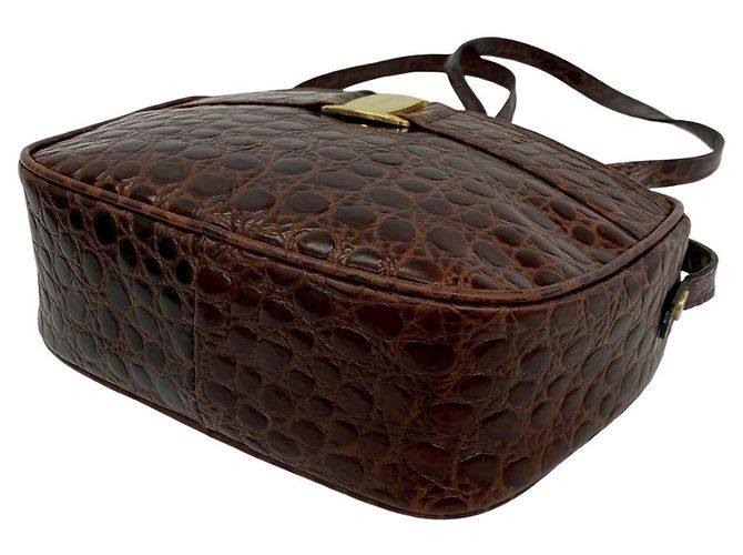 Borsa a tracolla pochette in pelle con logo hardware Vara Salvatore Ferragamo Marrone - vista 8